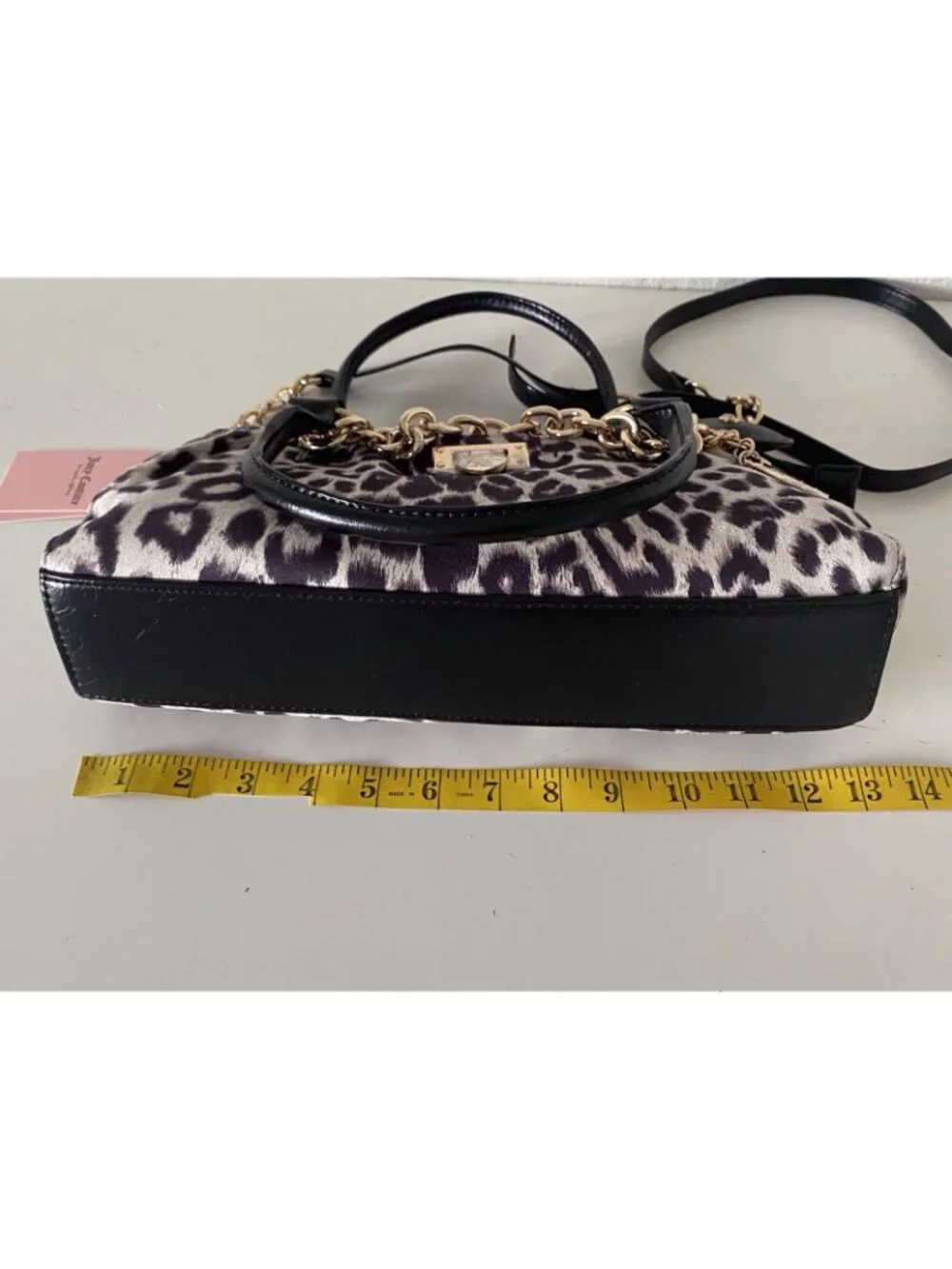 Juicy Couture Fashionable Juicy Satchel Bag Crossbody W/Charm Snow Leopard NEW